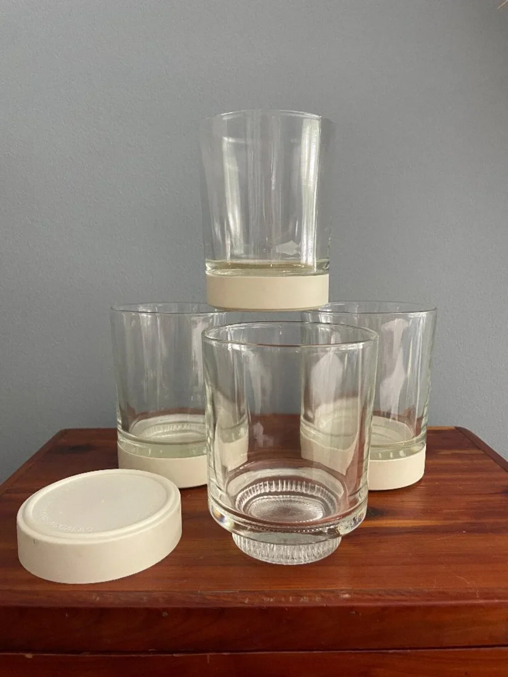 Vintage David Douglas Rocks Glass Set of 4 Accalac Plastic Coasters 4